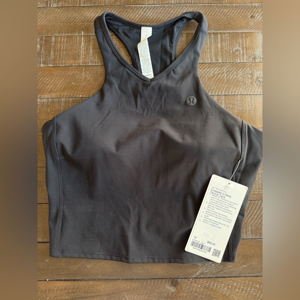 lululemon athletica cropped v neck tennis tank